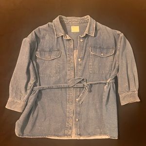 Women’s size 24, Asos chambray denim shirt with belt